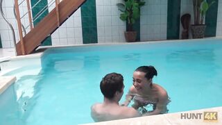 Fantasy Couple wants to relax in spa of hunter who adores