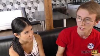 Fantasy Nerdy cuckold watches girlfriend fucked by muscular