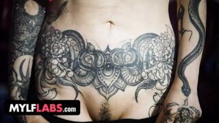 Mylf - Gorgeous Tattooed MILF With Big Tits Shows Off Her Skills Handling Big Cocks